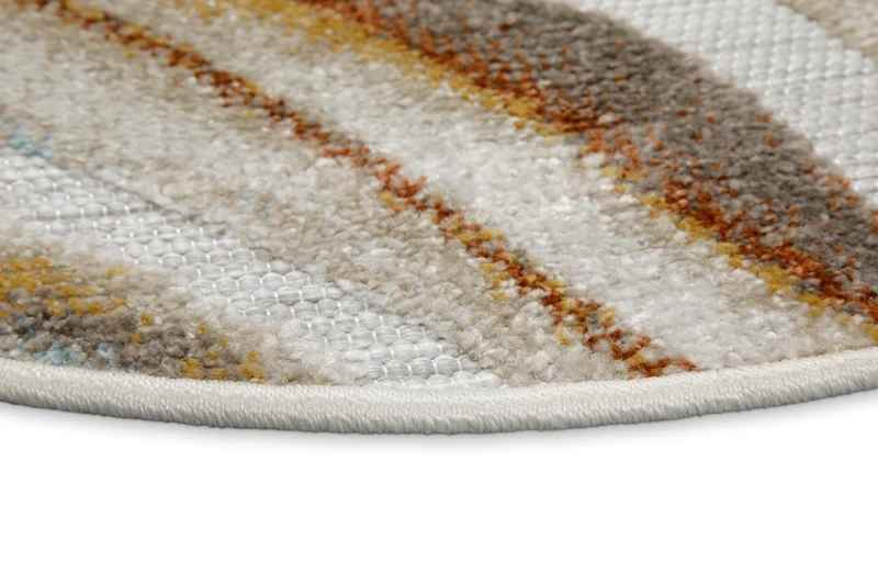 In & Outdoorteppich Rund Beige Bunt "Creek" WECONhome