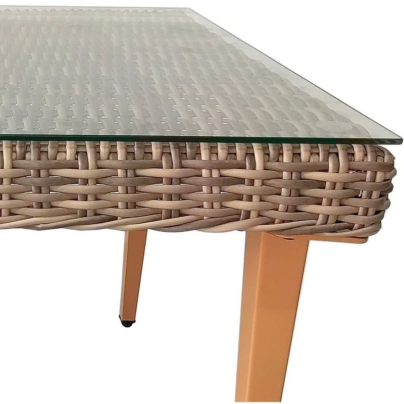 Garten Ecksofa "Zac" 5-Sitzer, mit Beistelltisch und Sitzkissen