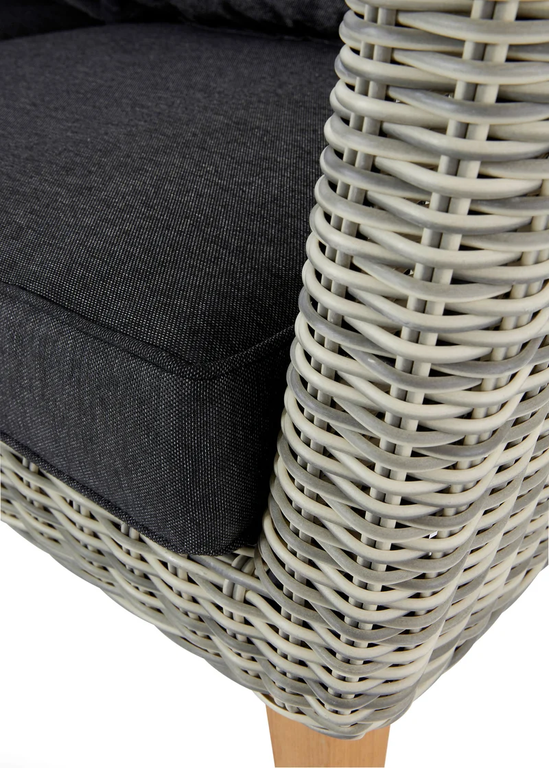 Garten Ecksofa "Zac" 5-Sitzer, mit Beistelltisch und Sitzkissen