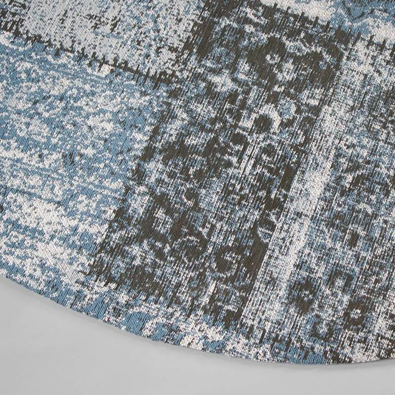 Teppich Patchwork Rund - Dreams Grau Blau