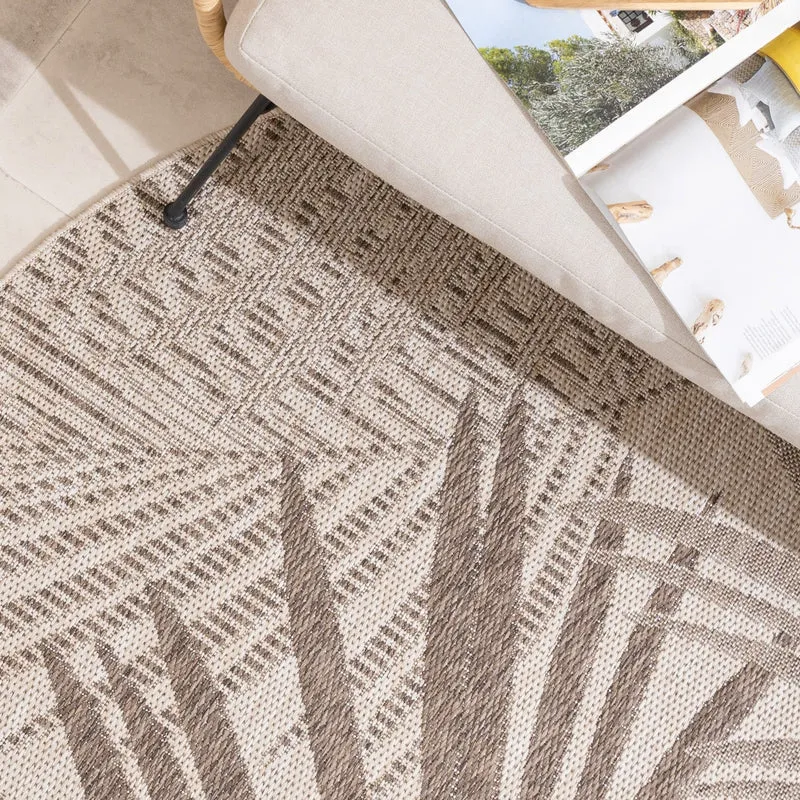 In- & Outdoor Teppich Rund - Tiga Palm Taupe