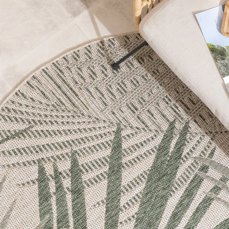 In- & Outdoor Teppich Rund - Tiga Palm Grün