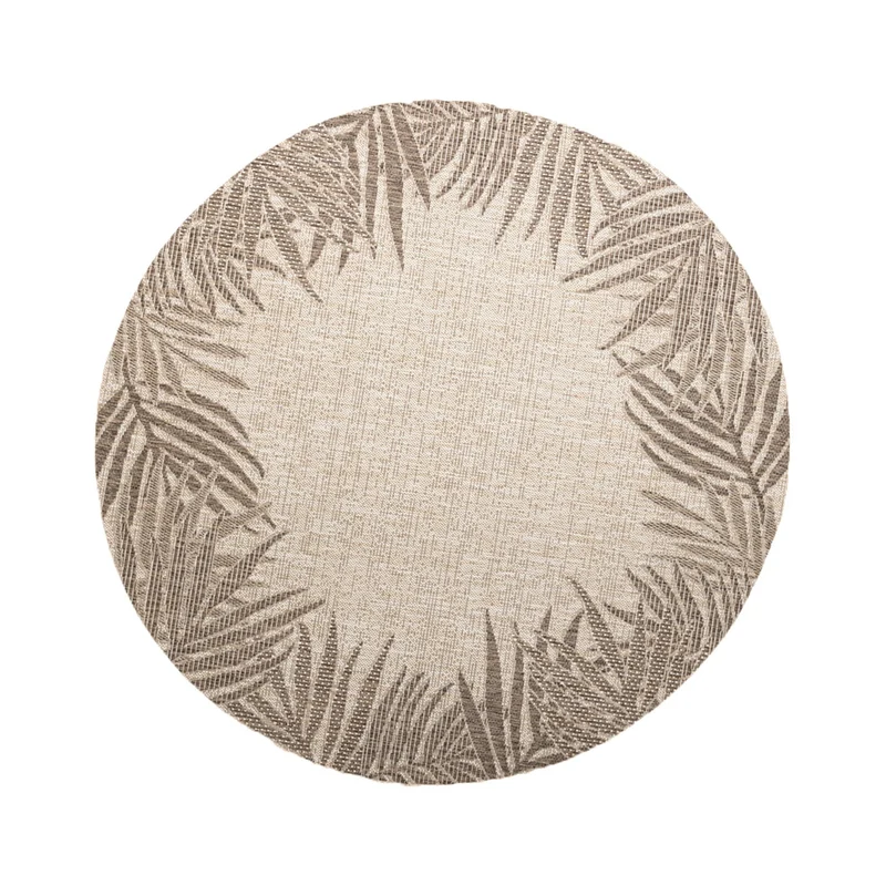 In- & Outdoor Teppich Rund - Tiga Edge Taupe