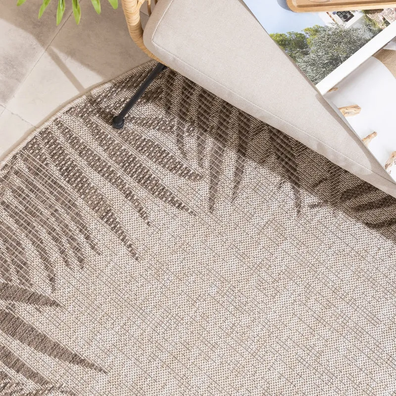 In- & Outdoor Teppich Rund - Tiga Edge Taupe