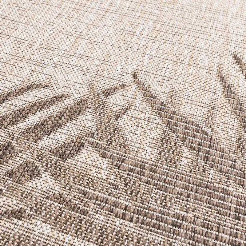 In- & Outdoor Teppich Rund - Tiga Edge Taupe