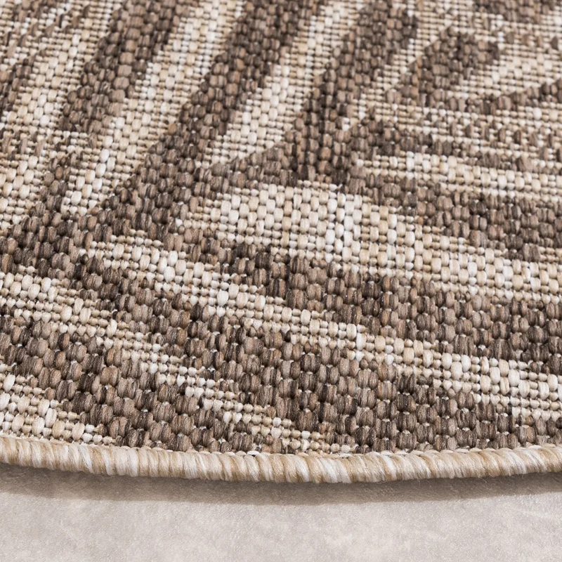 In- & Outdoor Teppich Rund - Tiga Edge Taupe