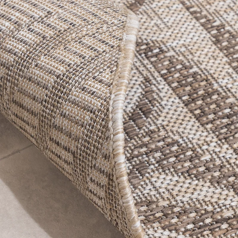In- & Outdoor Teppich Rund - Tiga Edge Taupe