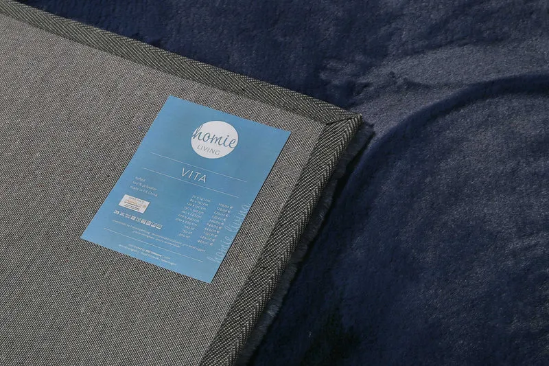 Kunstfell Teppich Dunkelblau kuschelig & flauschig "Vita" Homie Living