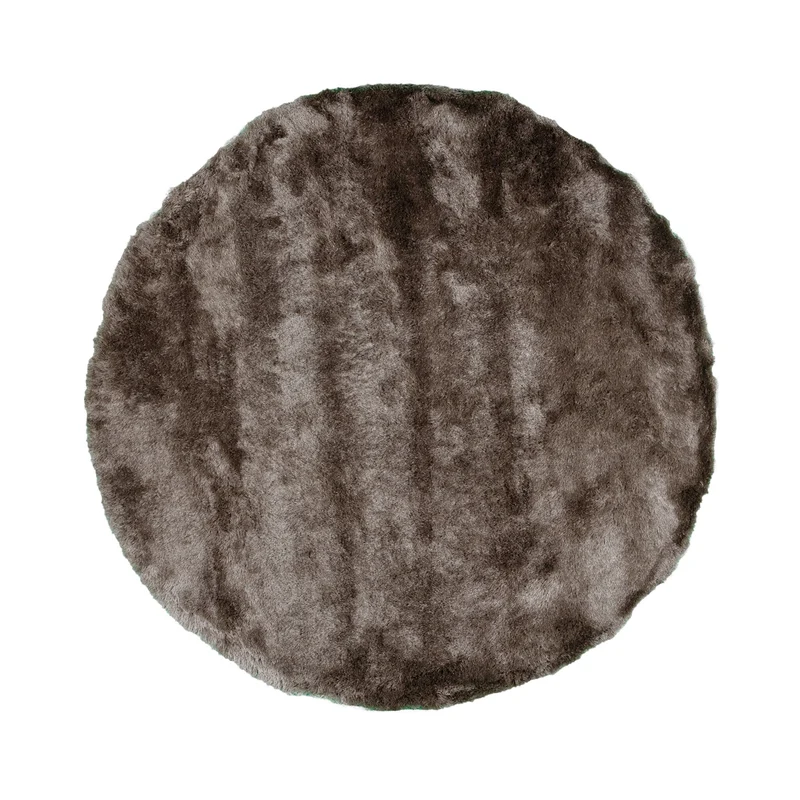 Hochflor Teppich Rund - Glorious Silber Grau