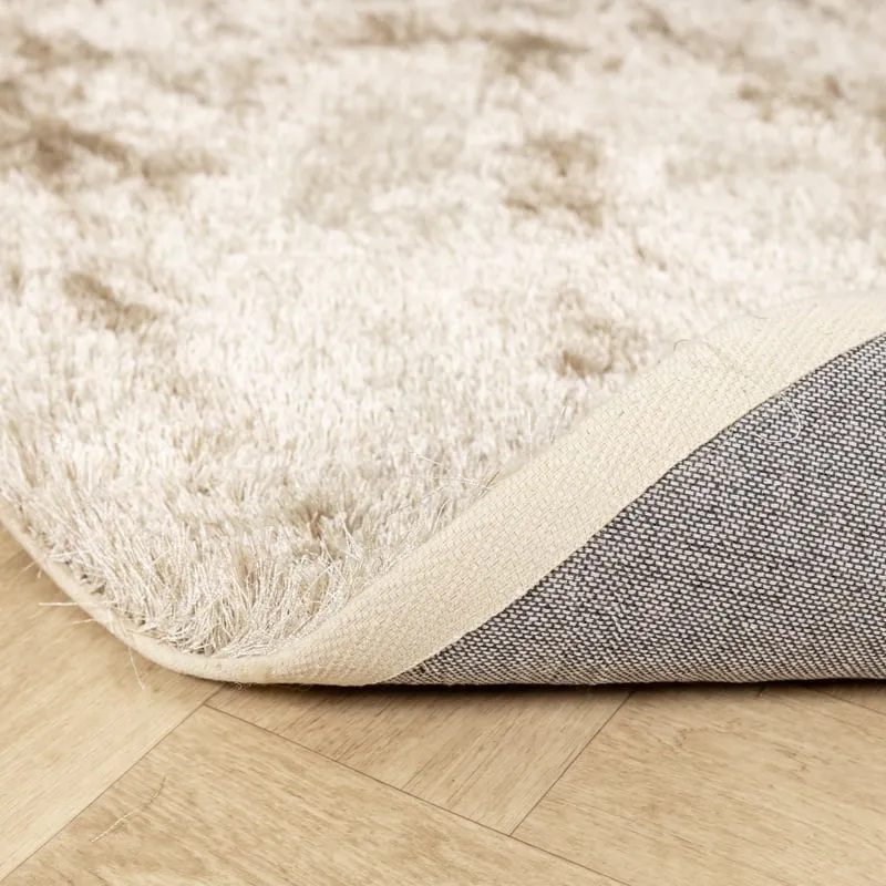 Hochflor Teppich Rund - Glorious Champagner Creme