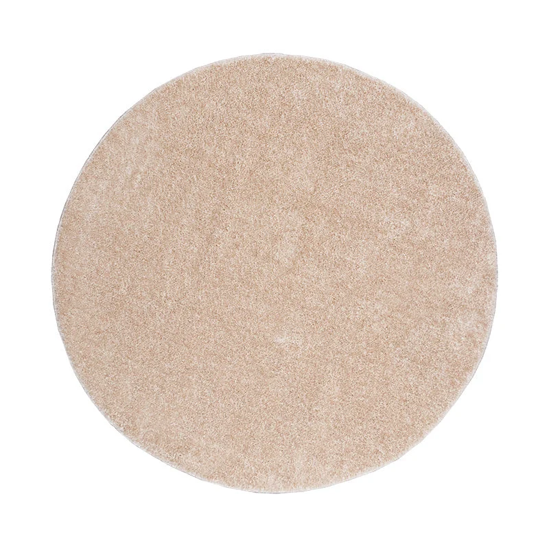 Hochflor Teppich Rund - Glazy Beige Creme