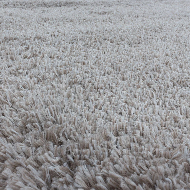 Hochflor Teppich Rund - Fuzzy Beige