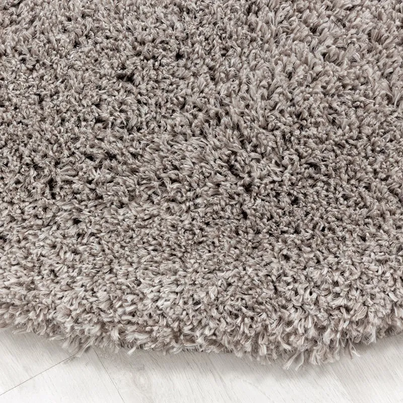 Hochflor Teppich Rund - Fuzzy Beige