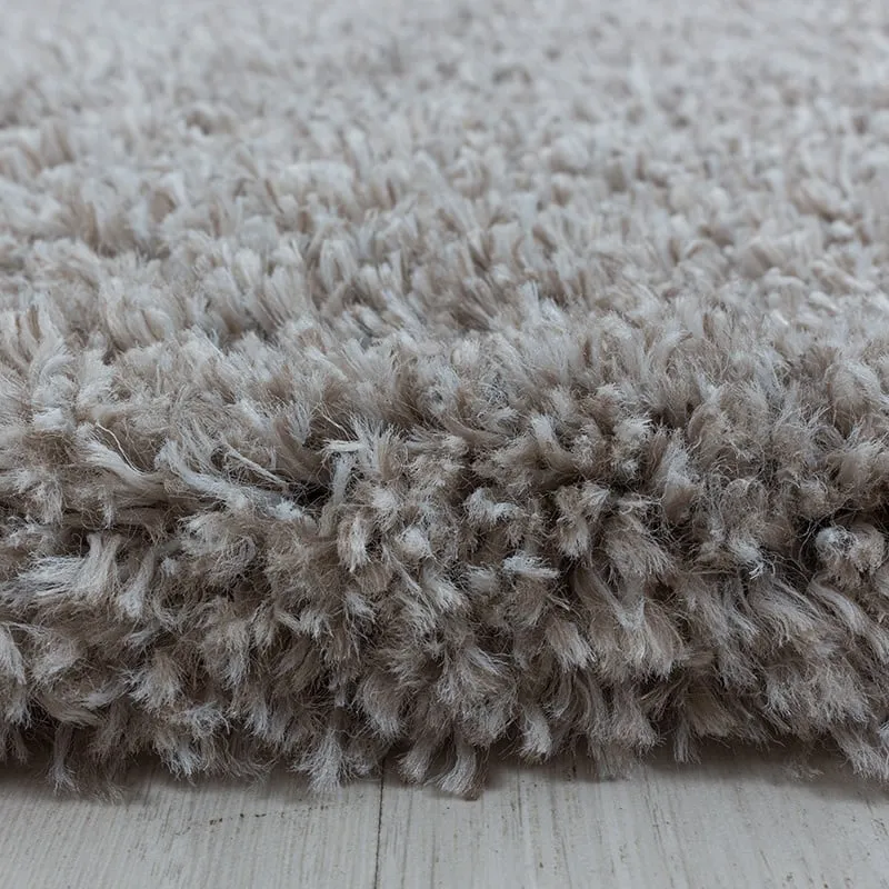 Hochflor Teppich Rund - Fuzzy Beige