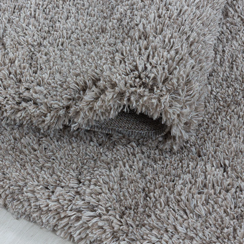 Hochflor Teppich Rund - Fuzzy Beige