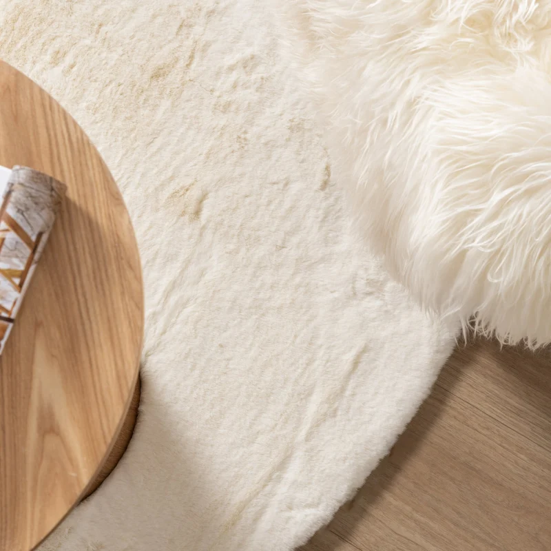Hochflor Teppich Rund - Comfy Supreme Weiß