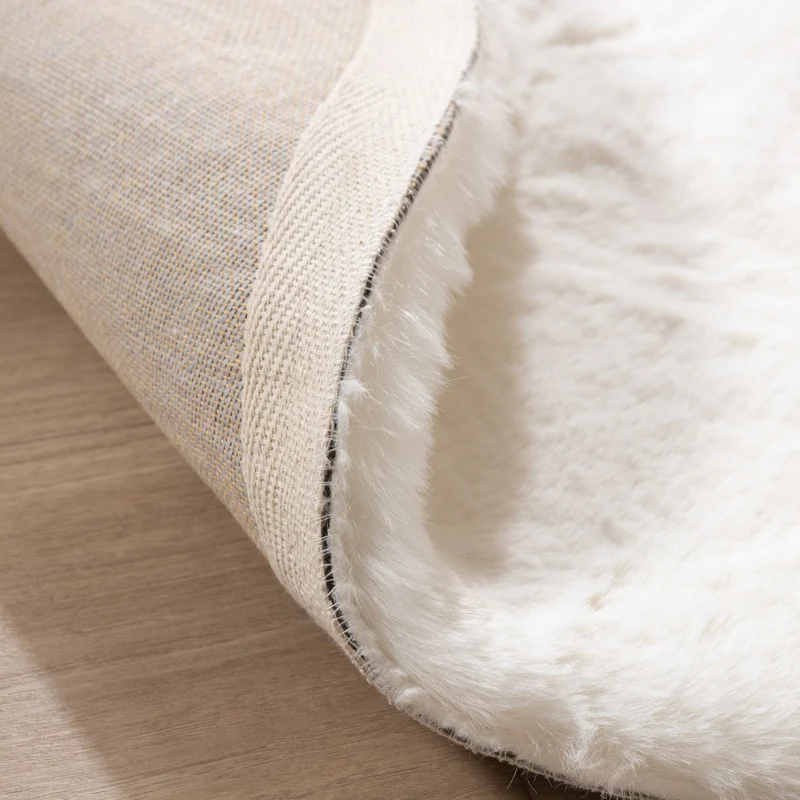 Hochflor Teppich Rund - Comfy Supreme Weiß