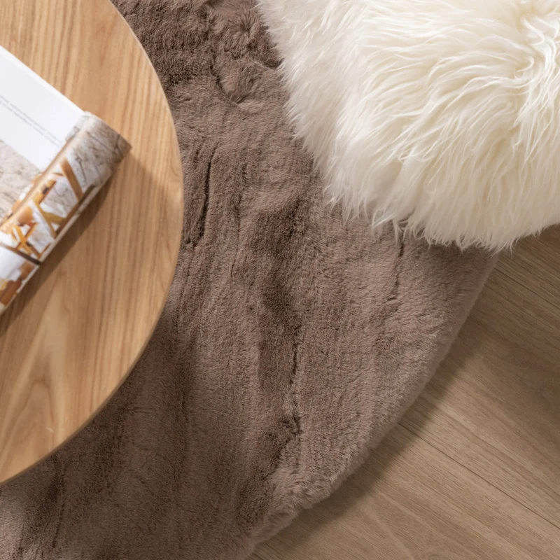 Hochflor Teppich Rund - Comfy Supreme Taupe