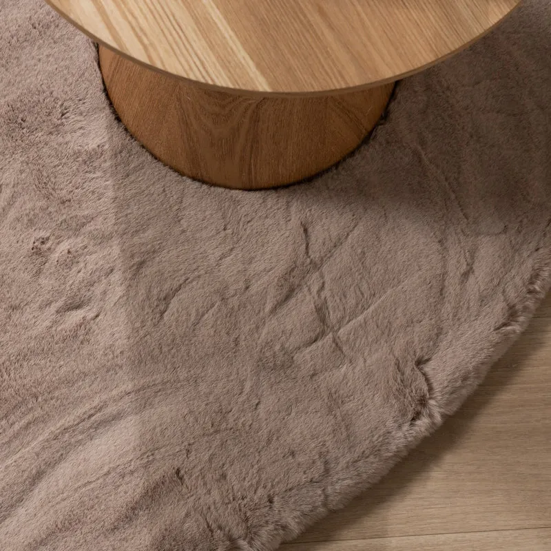 Hochflor Teppich Rund - Comfy Supreme Taupe