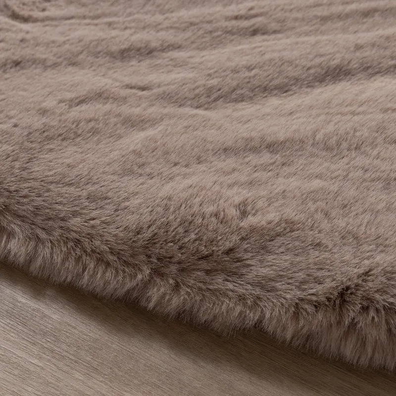 Hochflor Teppich Rund - Comfy Supreme Taupe