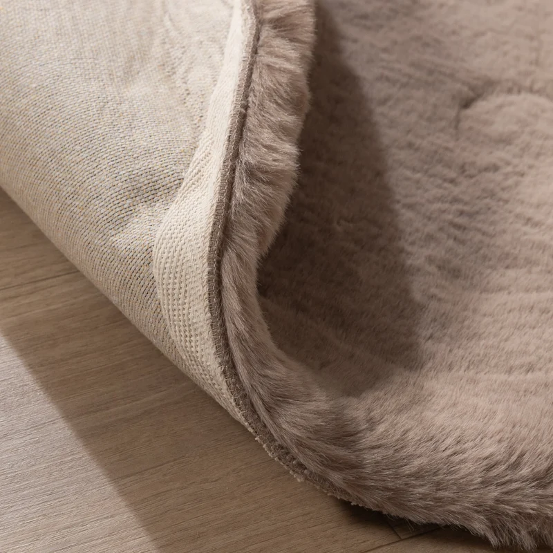 Hochflor Teppich Rund - Comfy Supreme Taupe