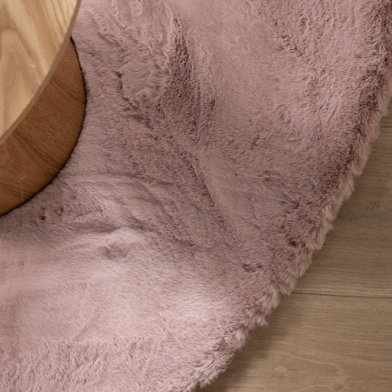 Hochflor Teppich Rund - Comfy Supreme Rosa