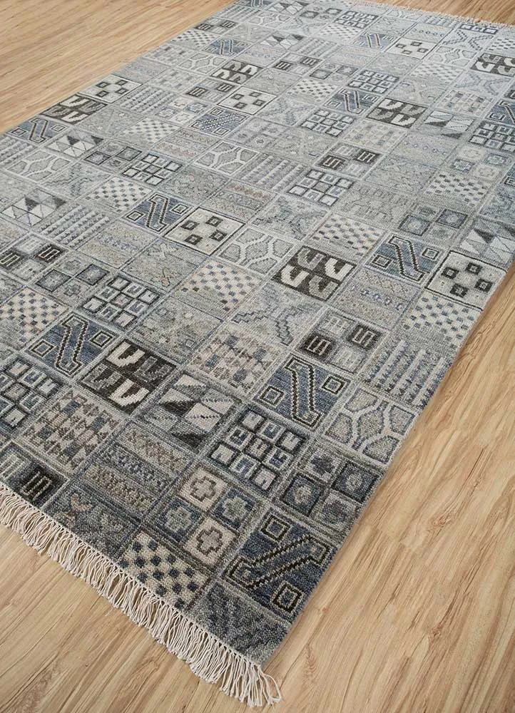 Wollteppich - 180 x 270 cm - blau