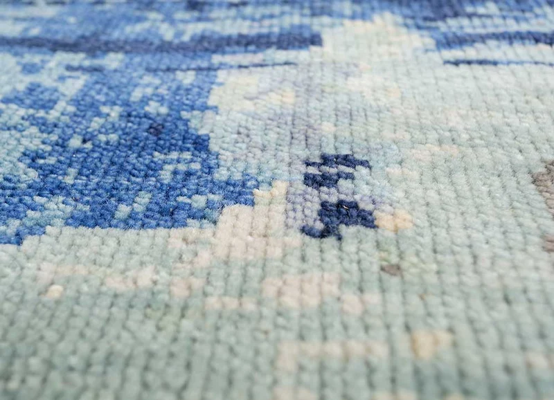 Wollteppich - 240 x 300 cm - blau