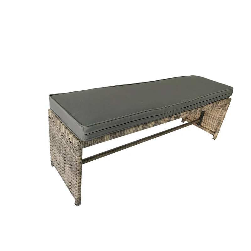 Gartenlounge Eckbank "Henry" mit grauen Sitzauflagen