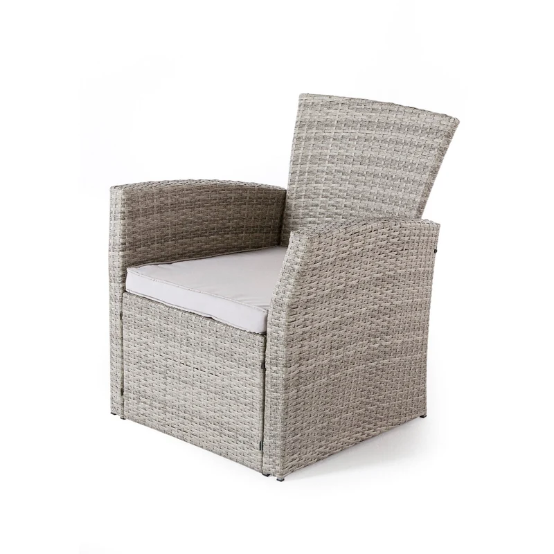 Gartenlounge "Anne" für 4 Personen aus Rattan mit Sitzauflagen
