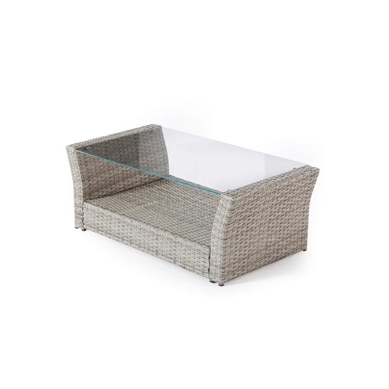 Gartenlounge "Anne" für 4 Personen aus Rattan mit Sitzauflagen