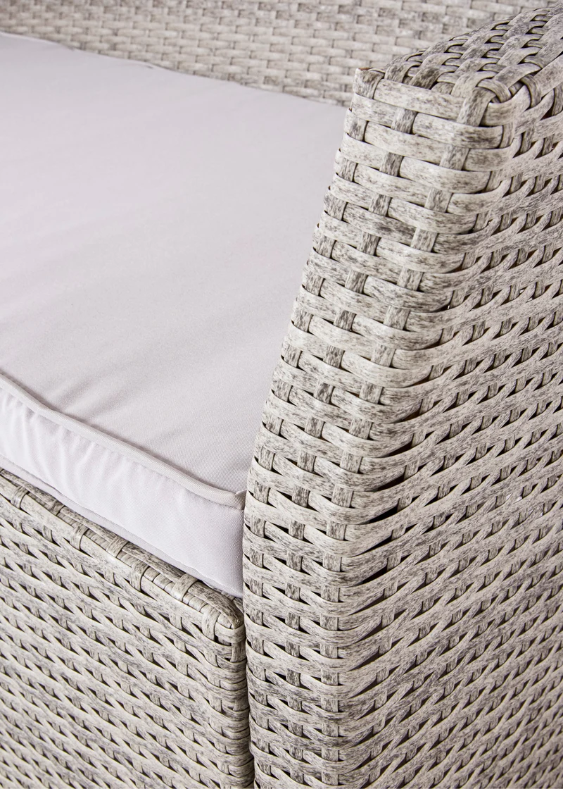 Gartenlounge "Anne" für 4 Personen aus Rattan mit Sitzauflagen
