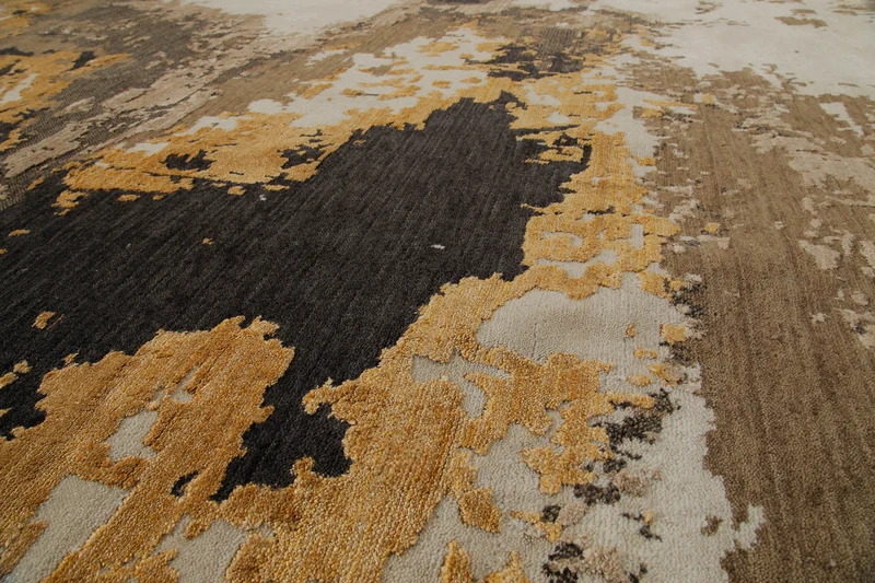 Esprit Kurzflor Teppich Gold aus Wolle "Manhattan"
