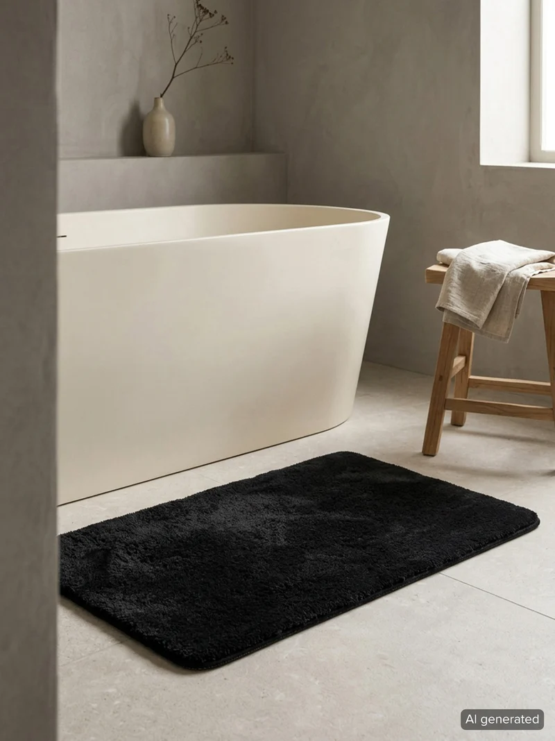 Badteppich Schwarz "Joris" WECONhome Basics