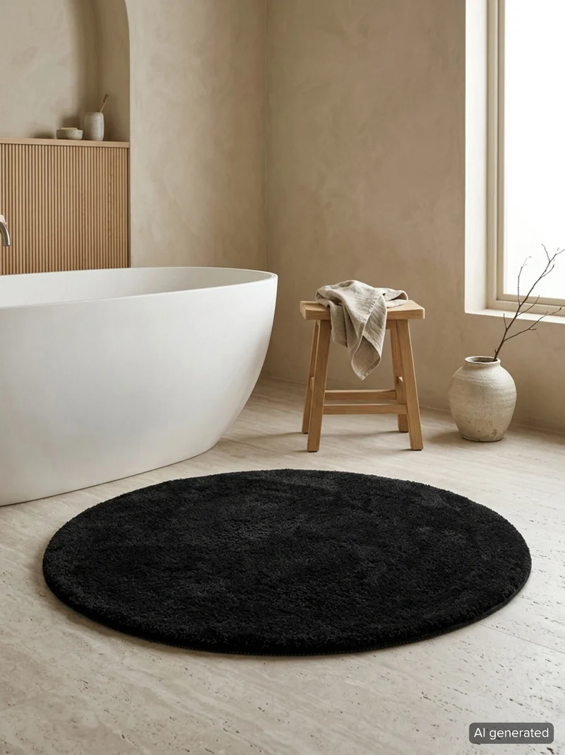 Badteppich Schwarz "Joris" WECONhome Basics