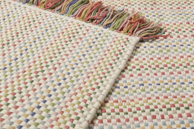 Kinderteppich aus Schurwolle Beige Bunt "Tjorven" Smart Kids
