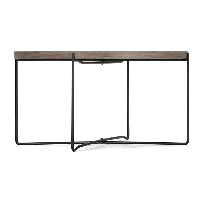 Couchtisch Alexandros 74x74x38, in moderner Eichenoptik mit Metallbeinen