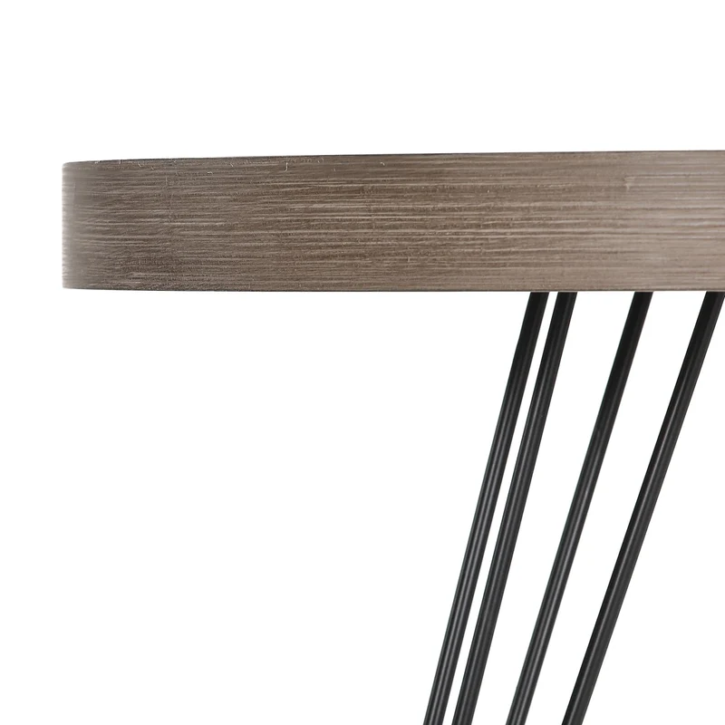 Beistelltisch Hestia, rund 55x55x60cm, in Eichenoptik mit Metallbeinen