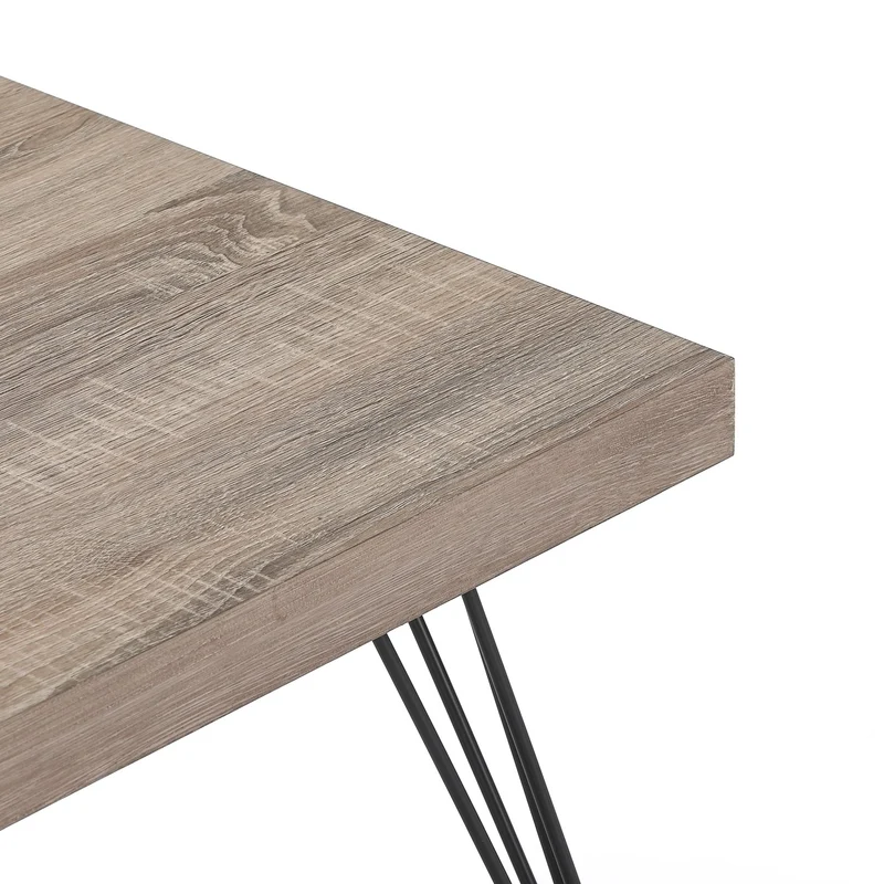 Beistelltisch Hestia, quadro 50x50x43cm in Eichenoptik mit Metallbeinen