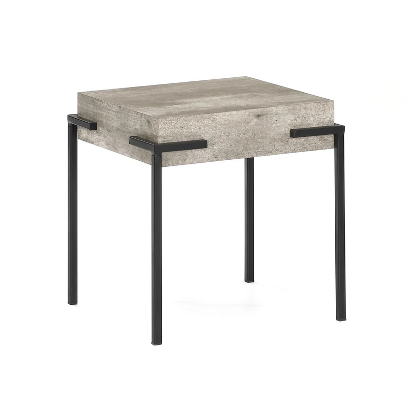Beistelltisch Herres 40x40x45cm, in industrieller Betonoptik mit Metallbeinen