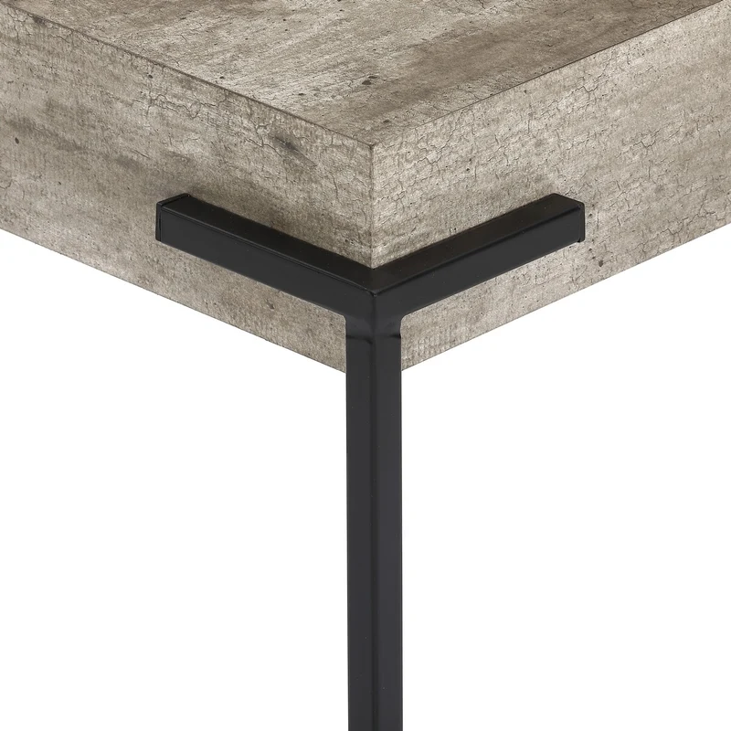 Beistelltisch Herres 40x40x45cm, in industrieller Betonoptik mit Metallbeinen