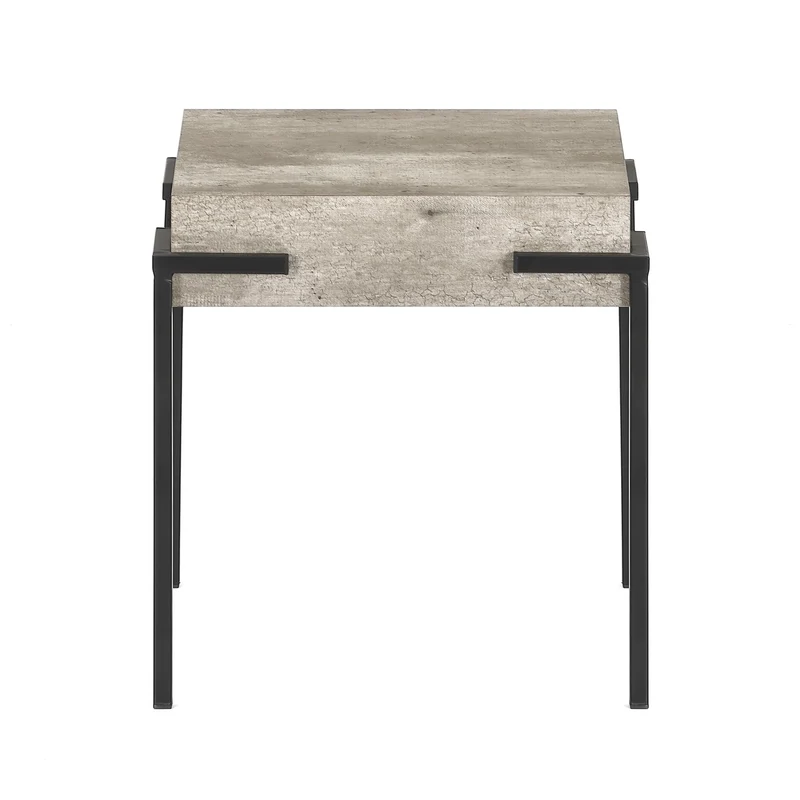 Beistelltisch Herres 40x40x45cm, in industrieller Betonoptik mit Metallbeinen