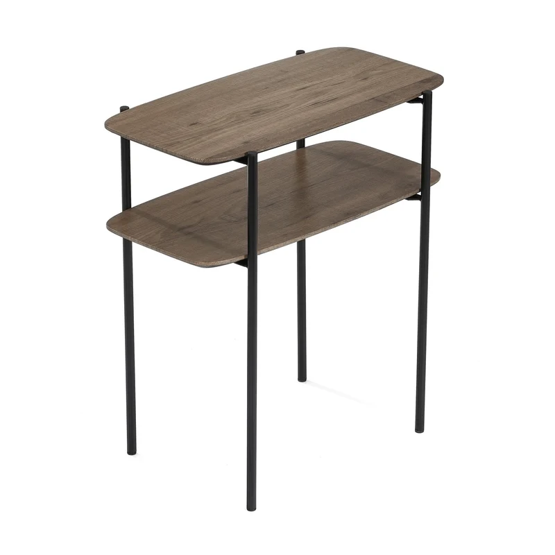 Beistelltisch Alexandros 60x32x65cm, in moderner Pinienoptik mit Metallgestell