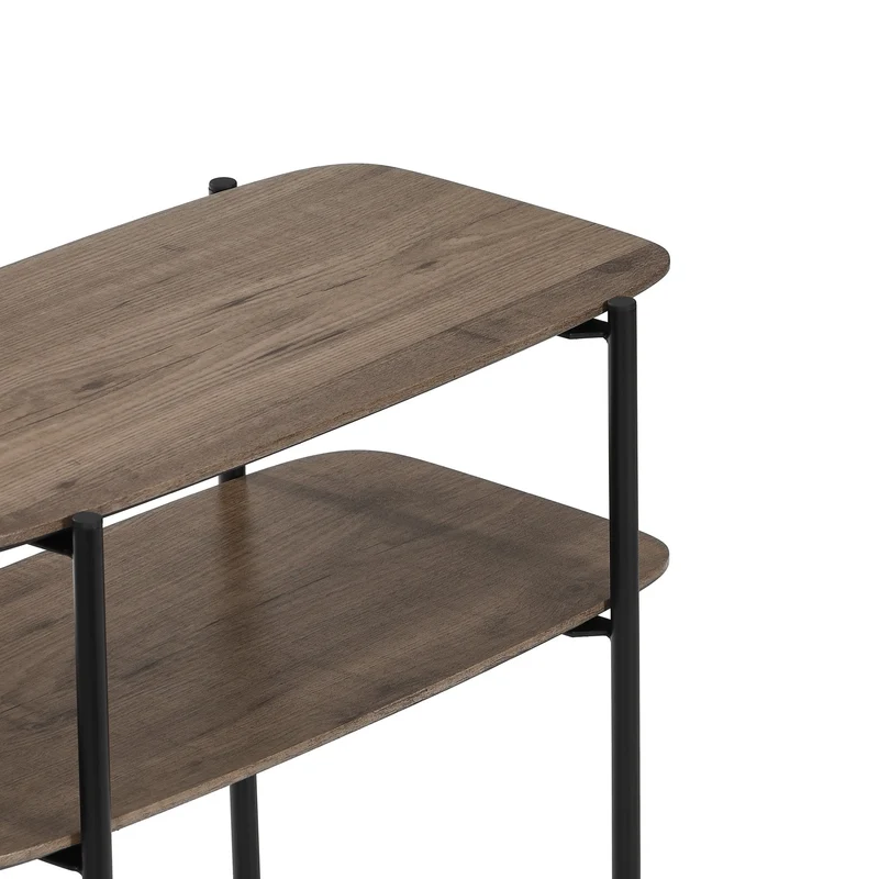 Beistelltisch Alexandros 60x32x65cm, in moderner Pinienoptik mit Metallgestell