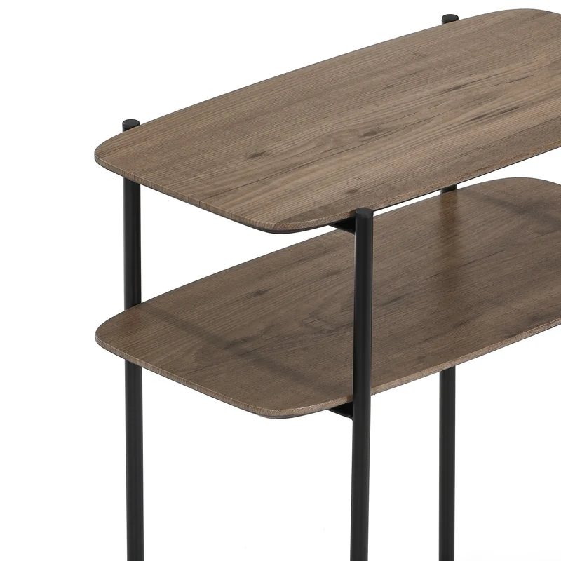 Beistelltisch Alexandros 60x32x65cm, in moderner Pinienoptik mit Metallgestell