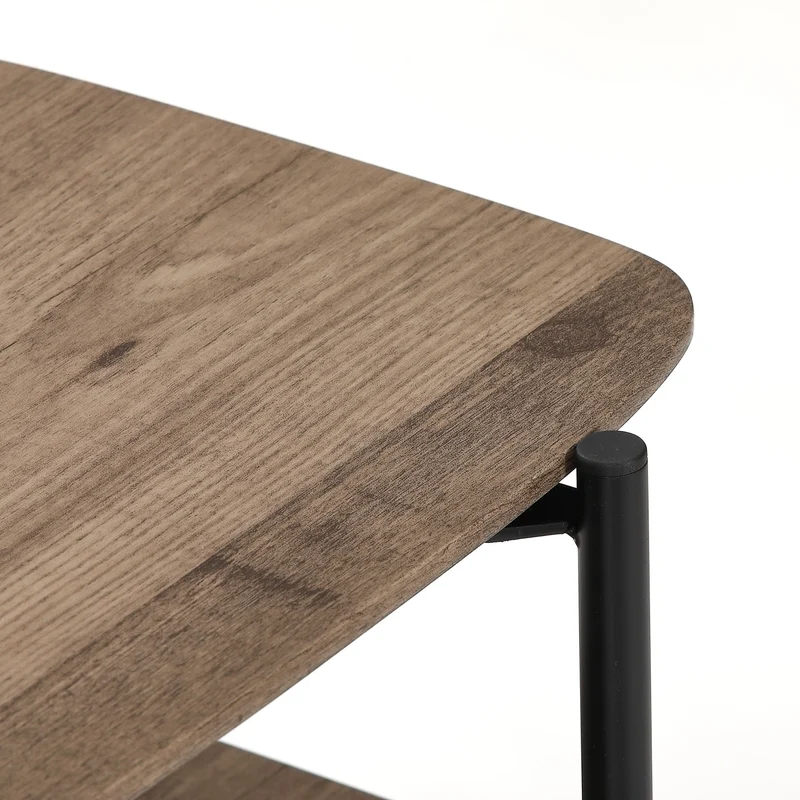 Beistelltisch Alexandros 60x32x65cm, in moderner Pinienoptik mit Metallgestell