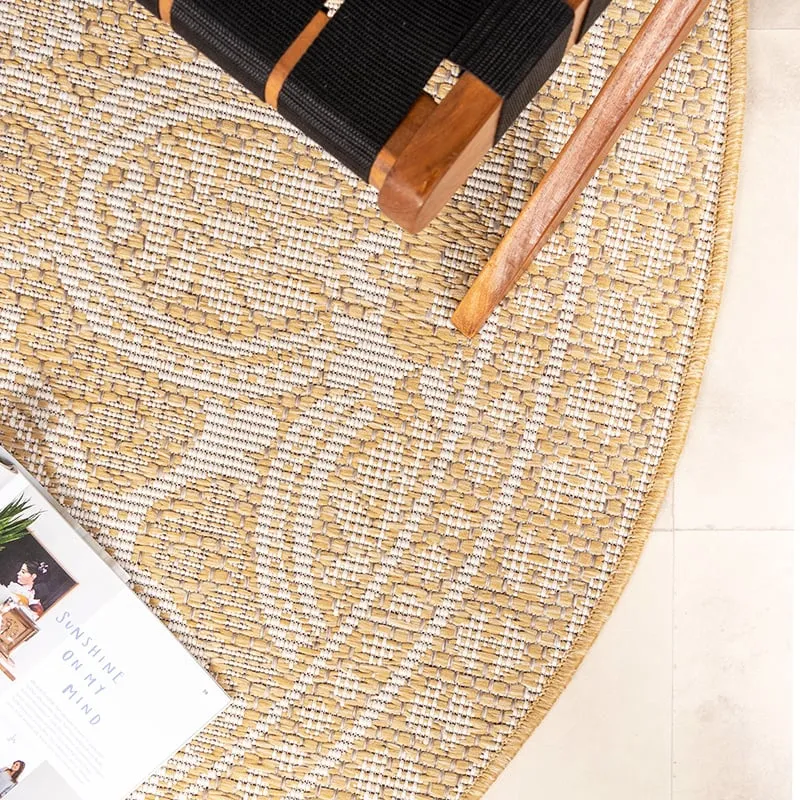 In- & Outdoor Teppich Rund - Summer Oriental Gelb