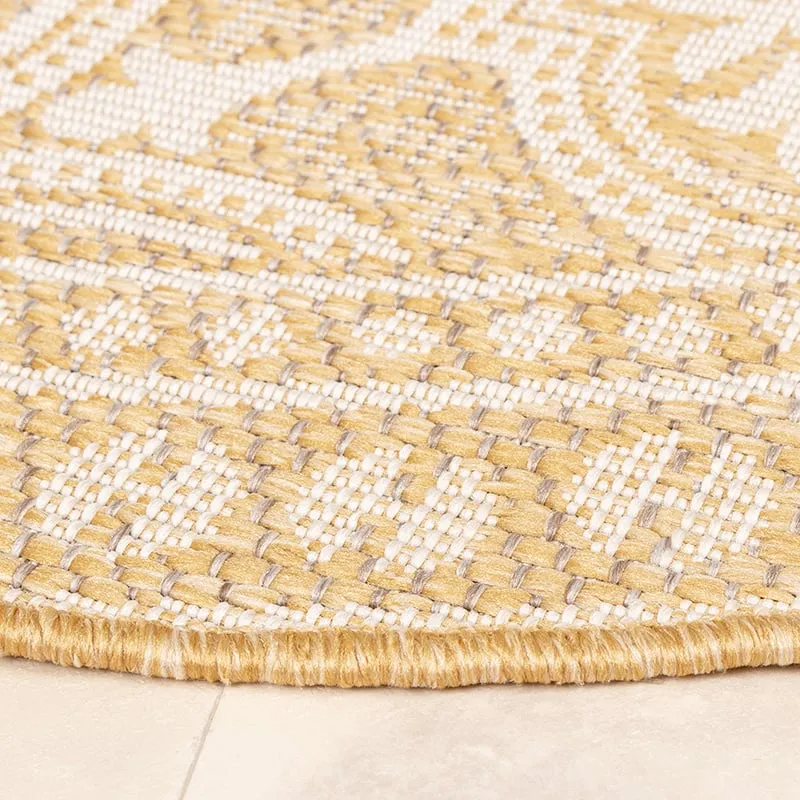 In- & Outdoor Teppich Rund - Summer Oriental Gelb