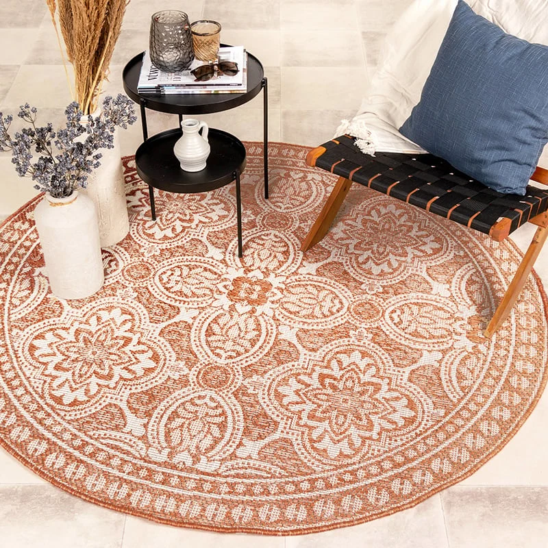 In- & Outdoor Teppich Rund - Summer Oriental Terracotta