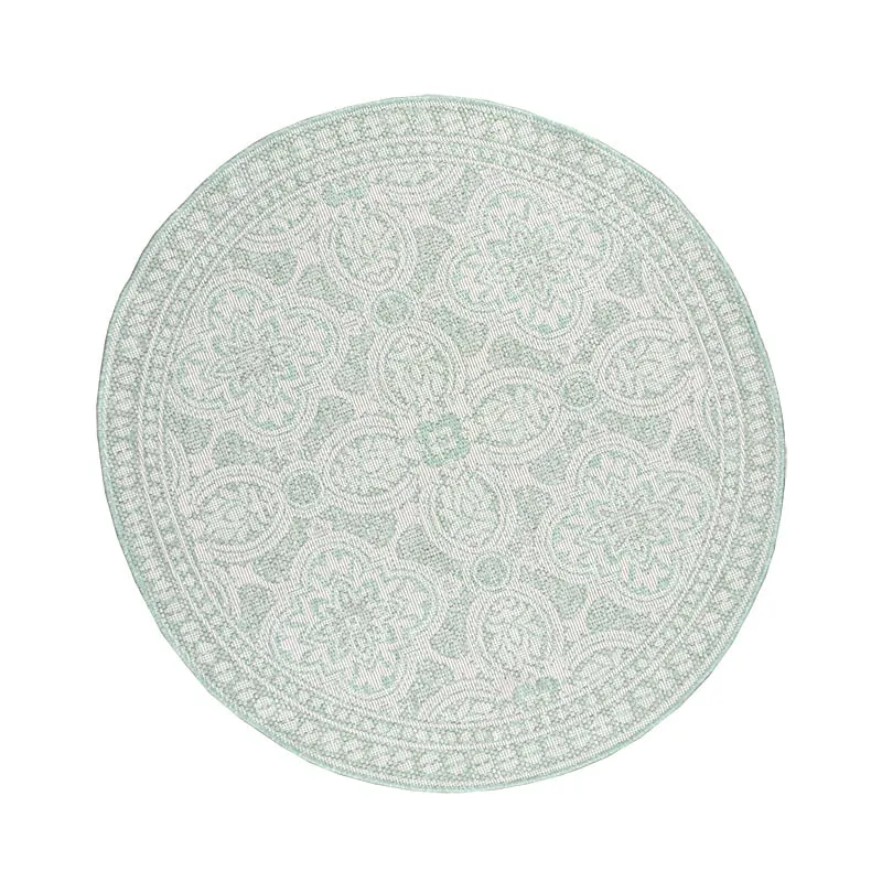 In- & Outdoor Teppich Rund - Summer Oriental Mint